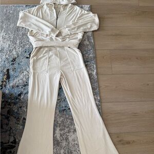 Altar'd State Cream Flare Jumpsuit